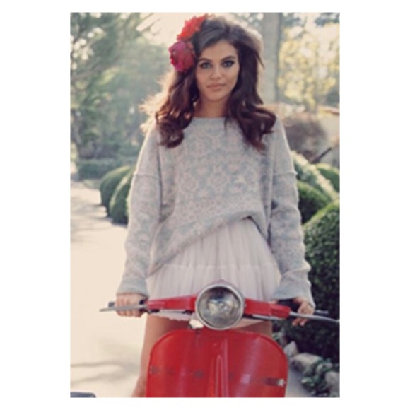 WILDFOX Pink Gray Venice Canal Shredded Sweater NWT - Picture 12 of 12